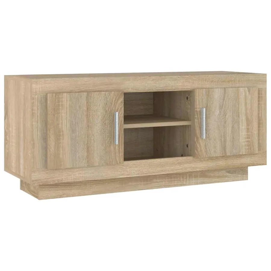 Meuble TV chêne sonoma 102x35x45 cm bois d'ingénierie - 2