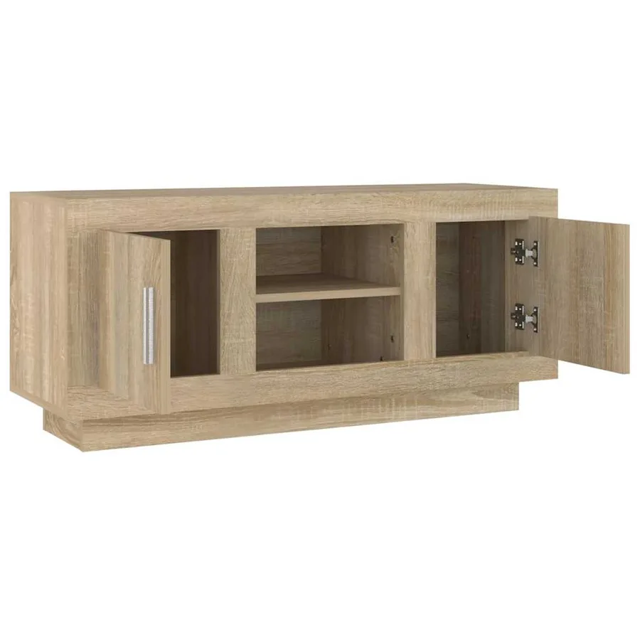 Meuble TV chêne sonoma 102x35x45 cm bois d'ingénierie - 7