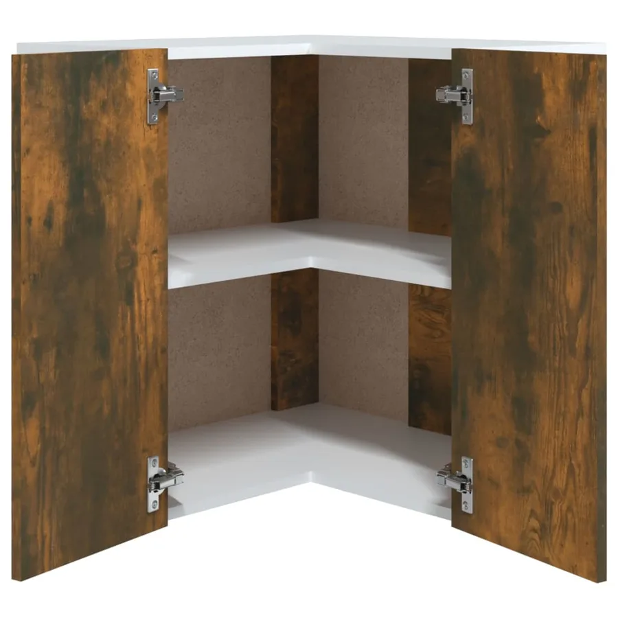 Armoire d'angle suspendue "Lyon" Chêne fumé 57 x 57 x 60 cm Bois d'ingénierie - 6