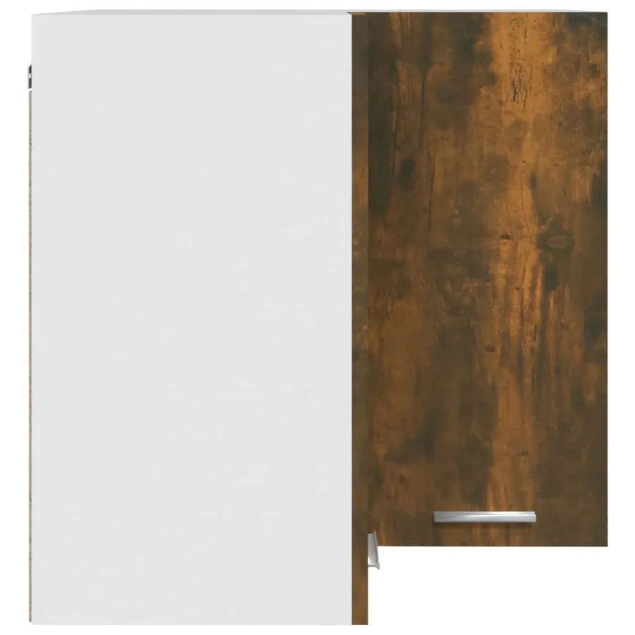 Armoire d'angle suspendue "Lyon" Chêne fumé 57 x 57 x 60 cm Bois d'ingénierie - 7