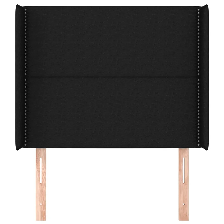Tête de lit avec oreilles Noir 93x16x118/128 cm Tissu - 3