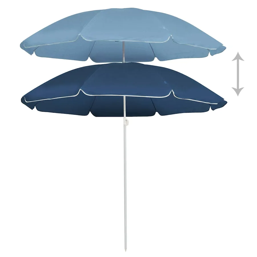 Parasol de jardin avec mât en acier bleu 180 cm - 2