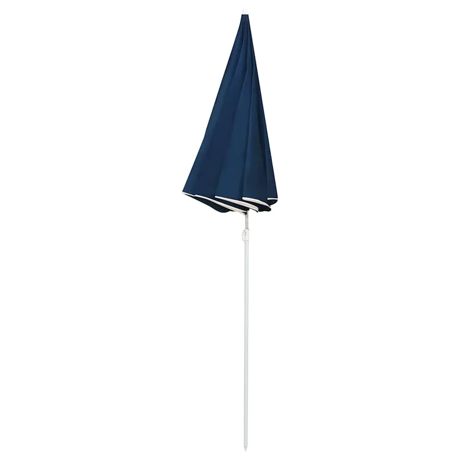 Parasol de jardin avec mât en acier bleu 180 cm - 3