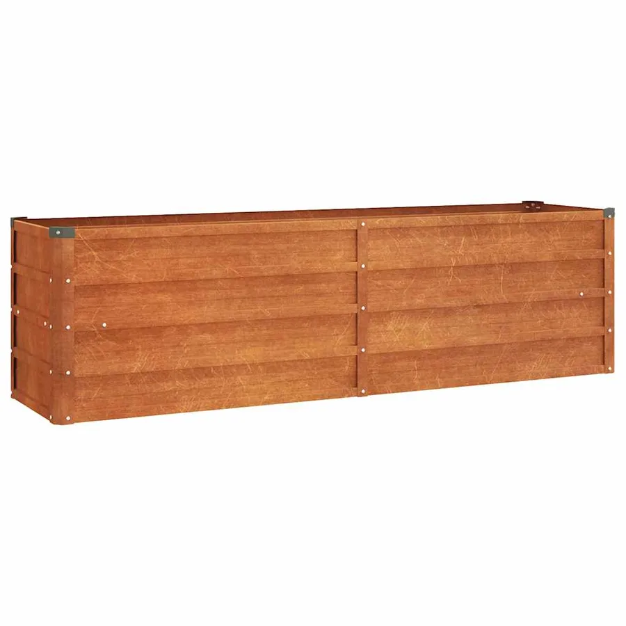 Lit surélevé de jardin rouillé 160x40x45 cm acier corten - 2