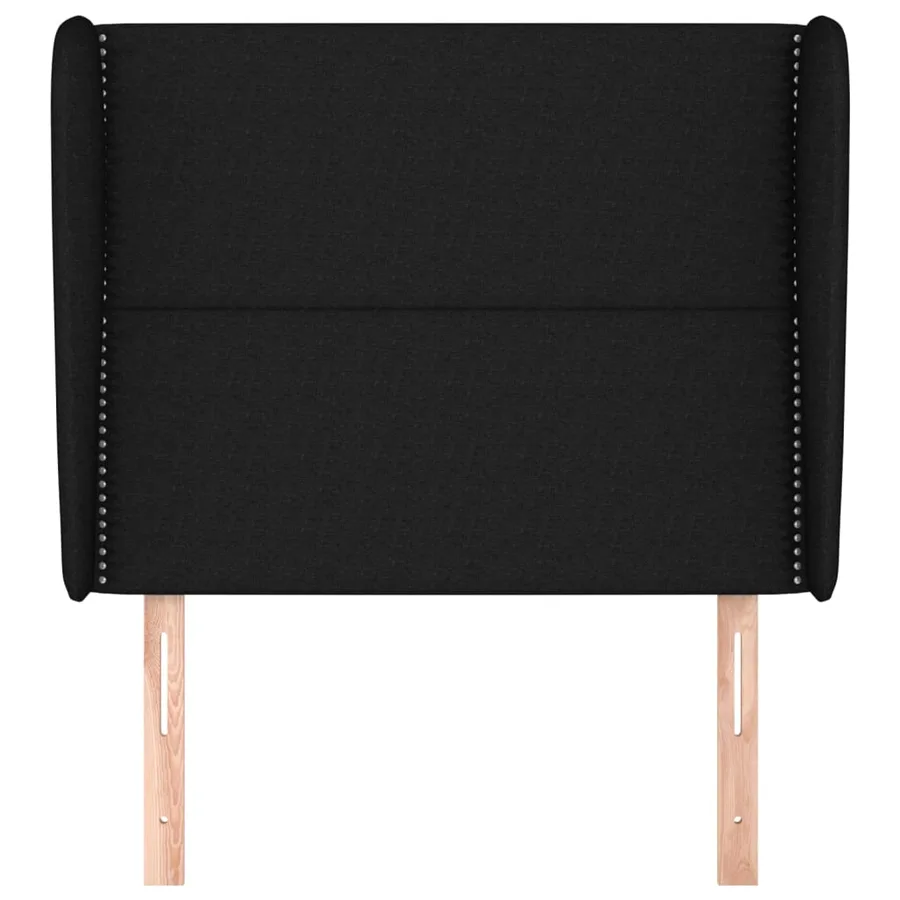 Tête de lit avec oreilles Noir 93x23x118/128 cm Tissu - 3