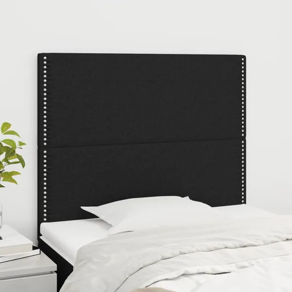 Tête de lit Noir 90x5x118/128 cm Tissu