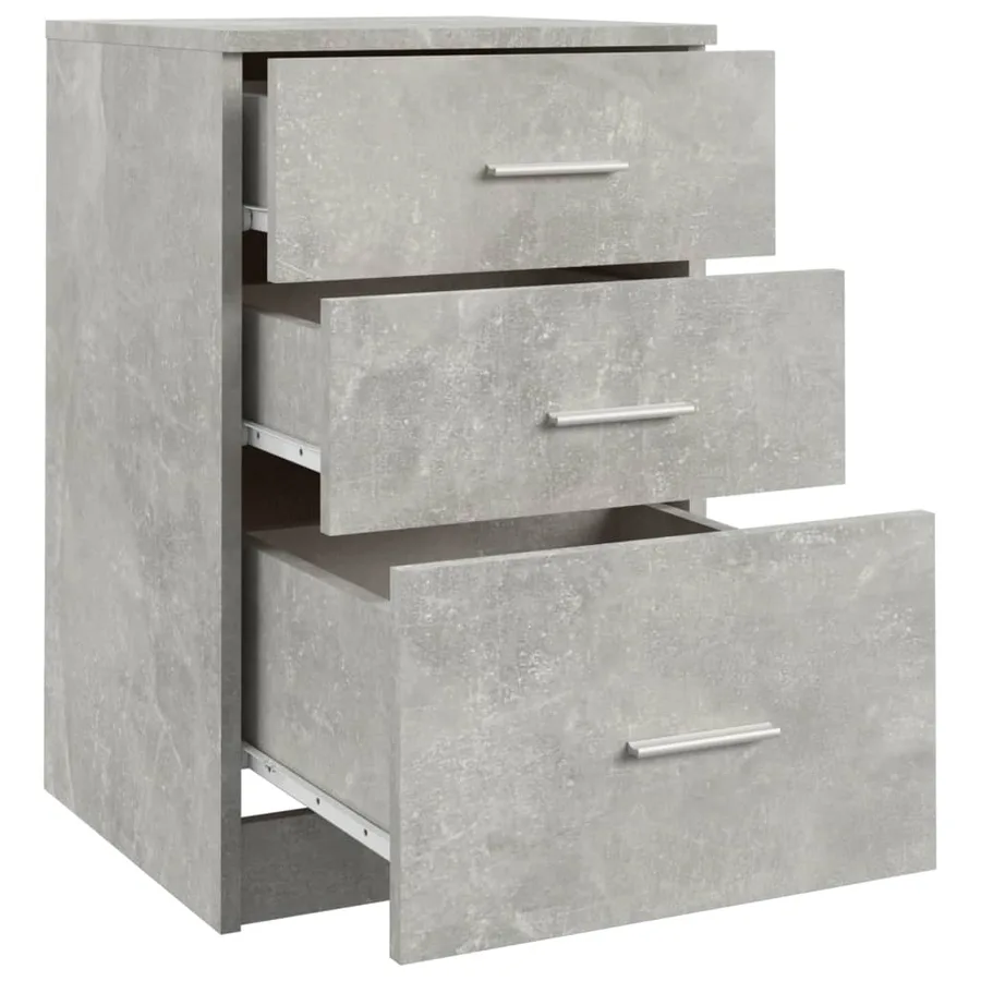 Table de chevet Gris béton 40x40x63 cm bois d’ingénierie - 8