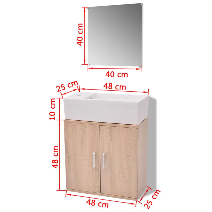 Meubles de salle de bains trois pièces Beige - 10