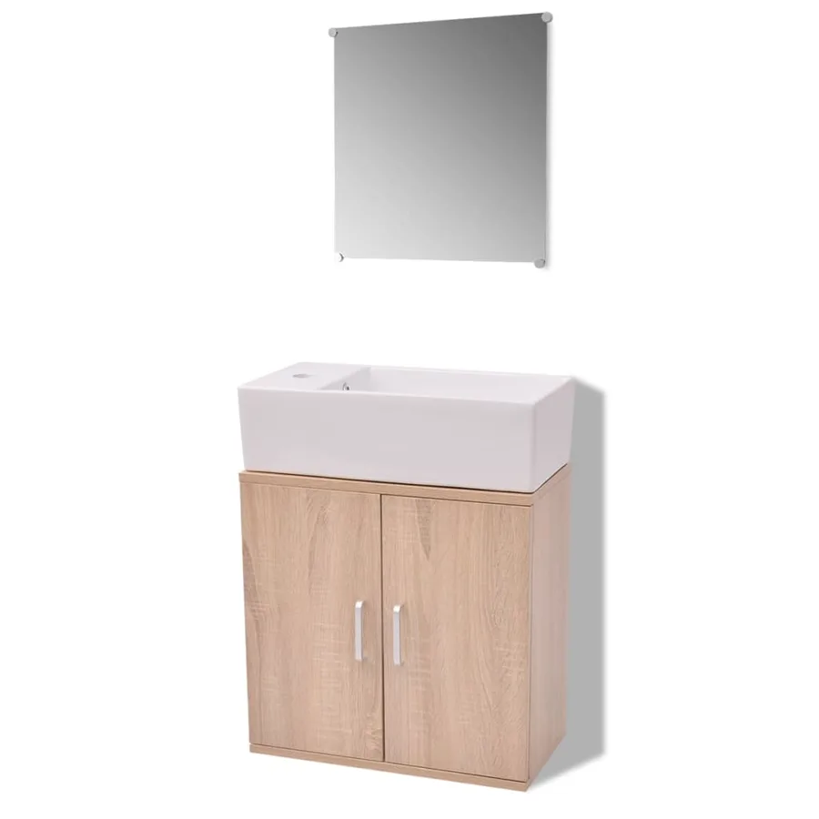 Meubles de salle de bains trois pièces Beige - 2