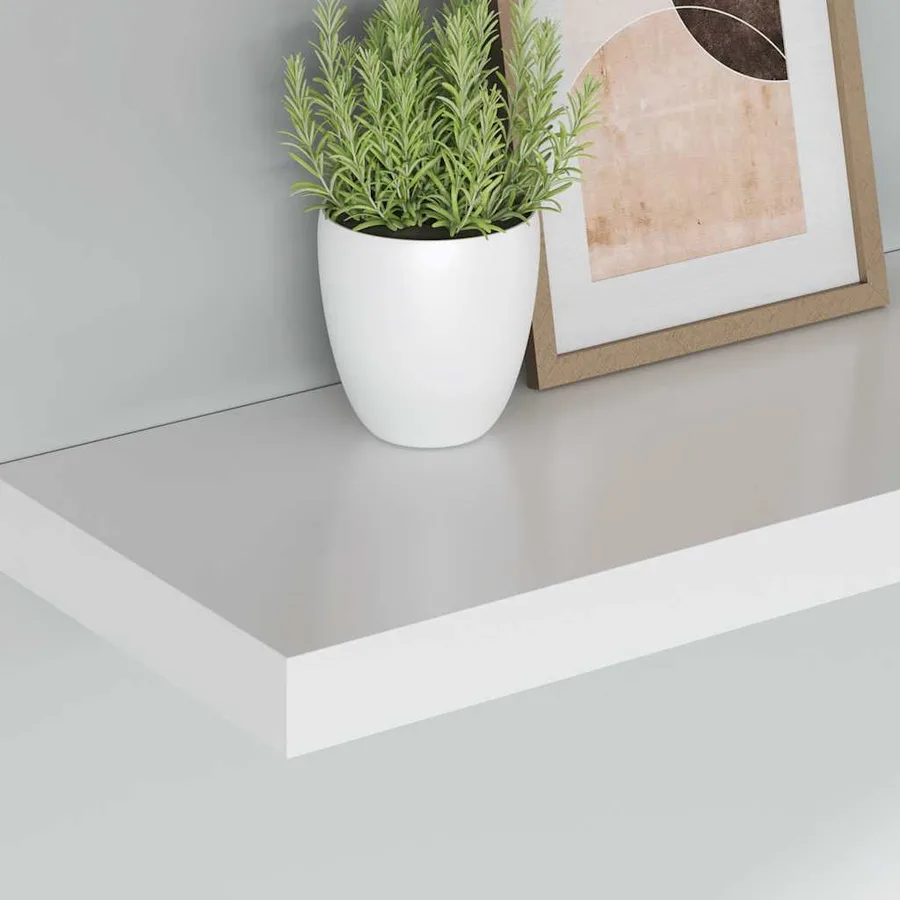 Étagères murales flottantes 2 pcs blanc 80x23,5x3,8 cm MDF - 4