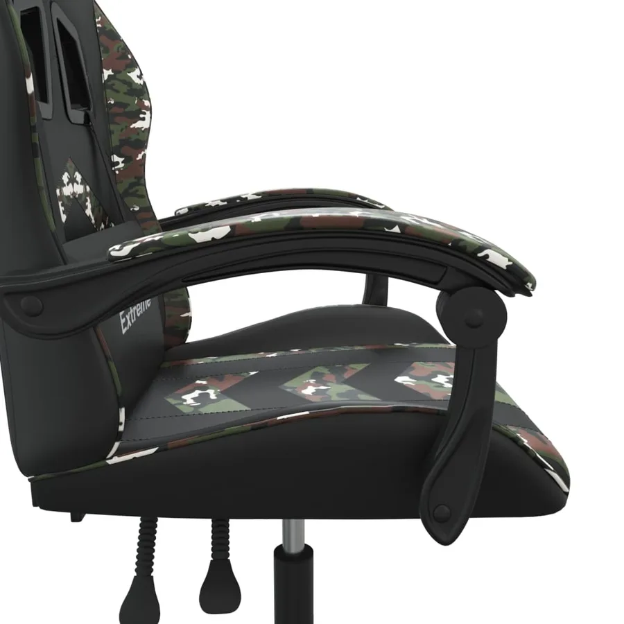 Chaise de jeu pivotante Noir et camouflage Similicuir - 7