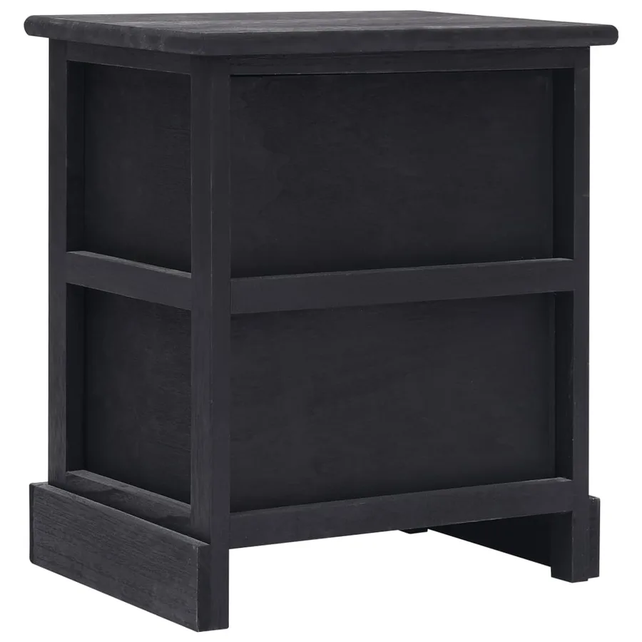 Table de chevet Noir 38 x 28 x 45 cm Bois de Paulownia - 4