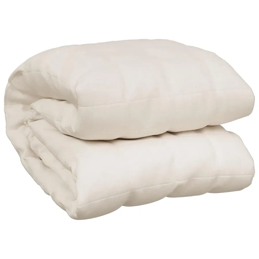 Couverture lestée Crème clair 155x220 cm 11 kg Tissu - 2