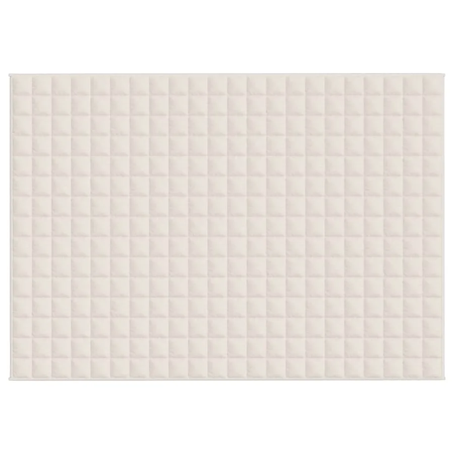 Couverture lestée Crème clair 155x220 cm 11 kg Tissu - 3