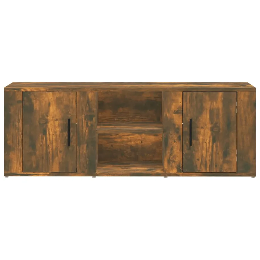 Meuble TV Chêne fumé 100x31,5x35 cm Bois d'ingénierie - 5