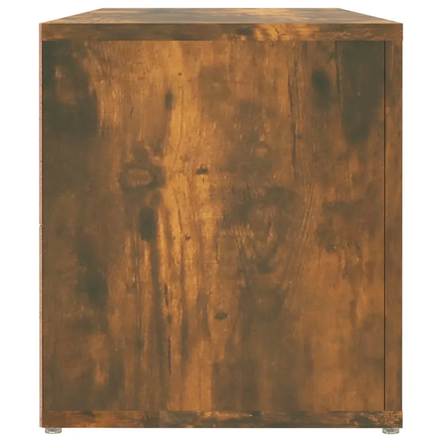 Meuble TV Chêne fumé 100x31,5x35 cm Bois d'ingénierie - 6