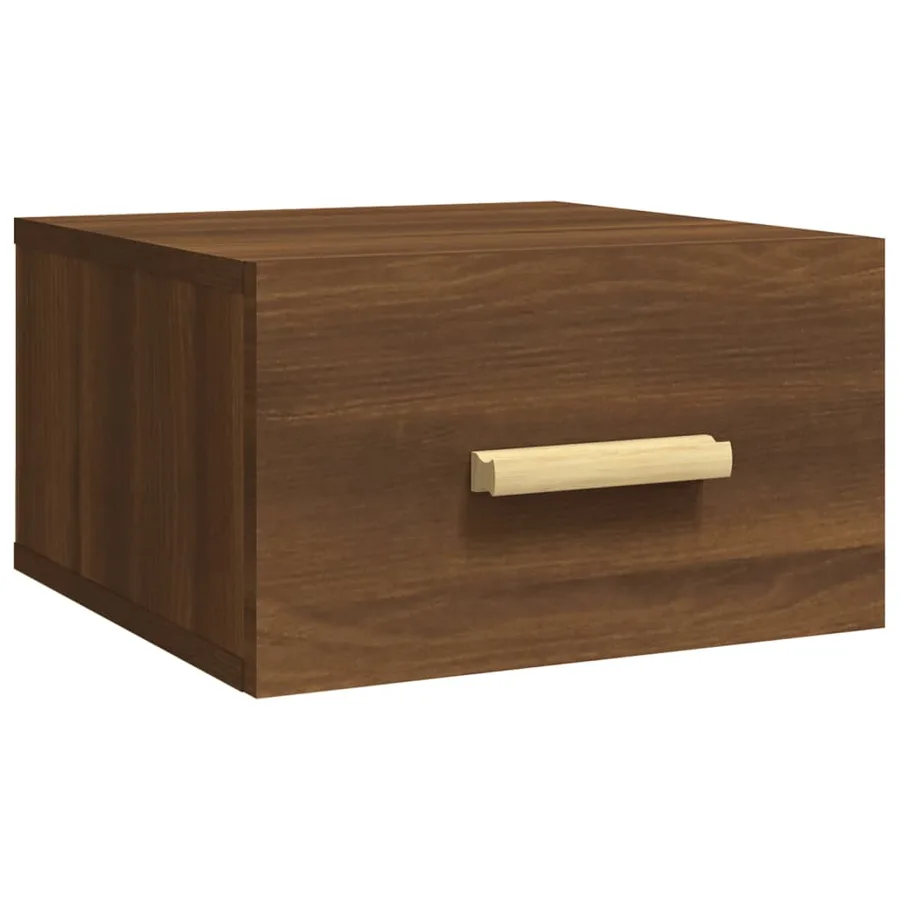 Table de chevet murale chêne marron 35x35x20 cm - 2