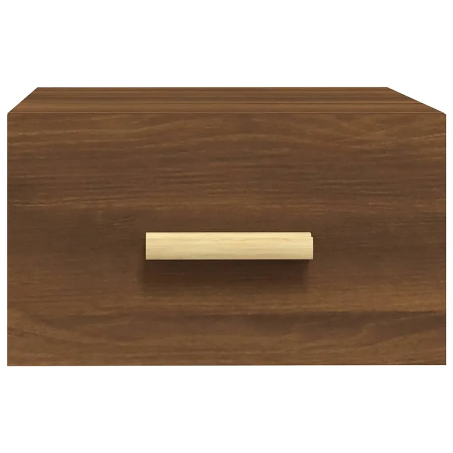 Table de chevet murale chêne marron 35x35x20 cm - 4