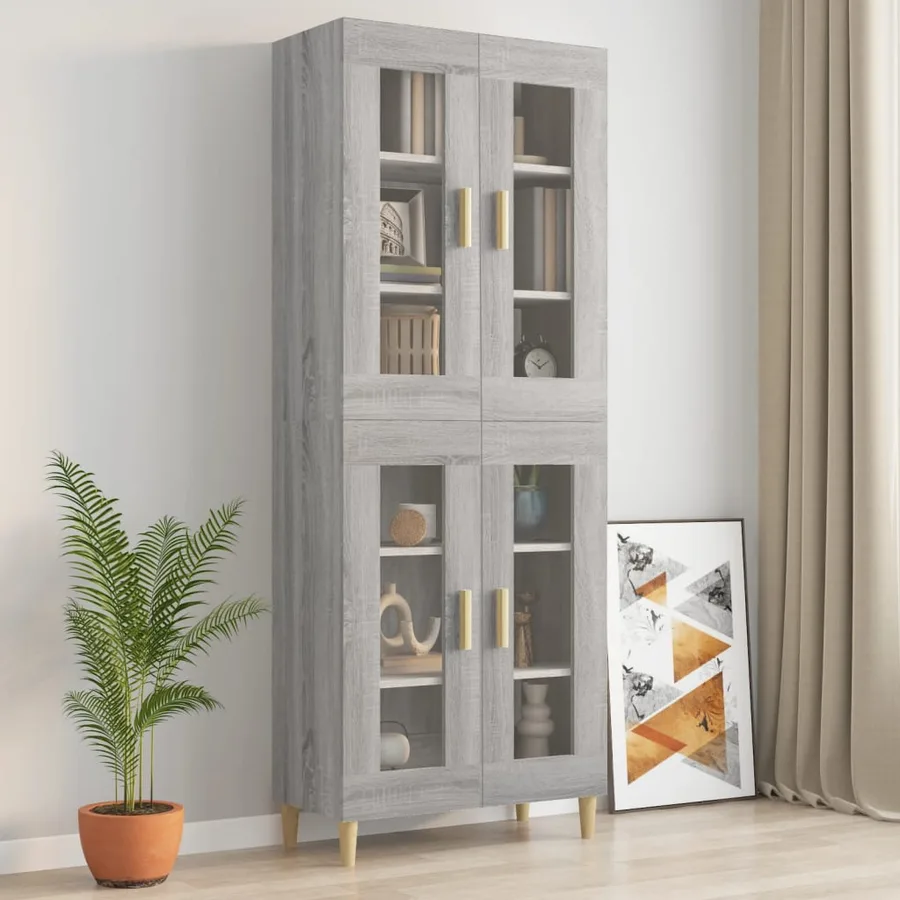 Armoire murale suspendue Sonoma gris 69,5x34x90 cm - 9