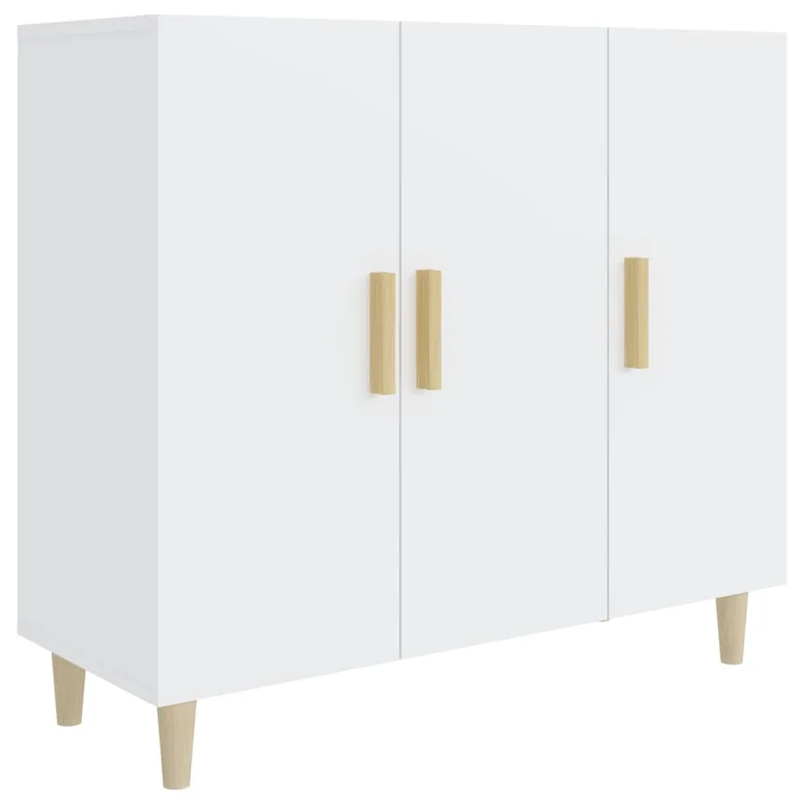 Buffet blanc 90x34x80 cm bois d'ingénierie - 2