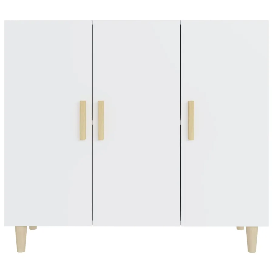Buffet blanc 90x34x80 cm bois d'ingénierie - 3