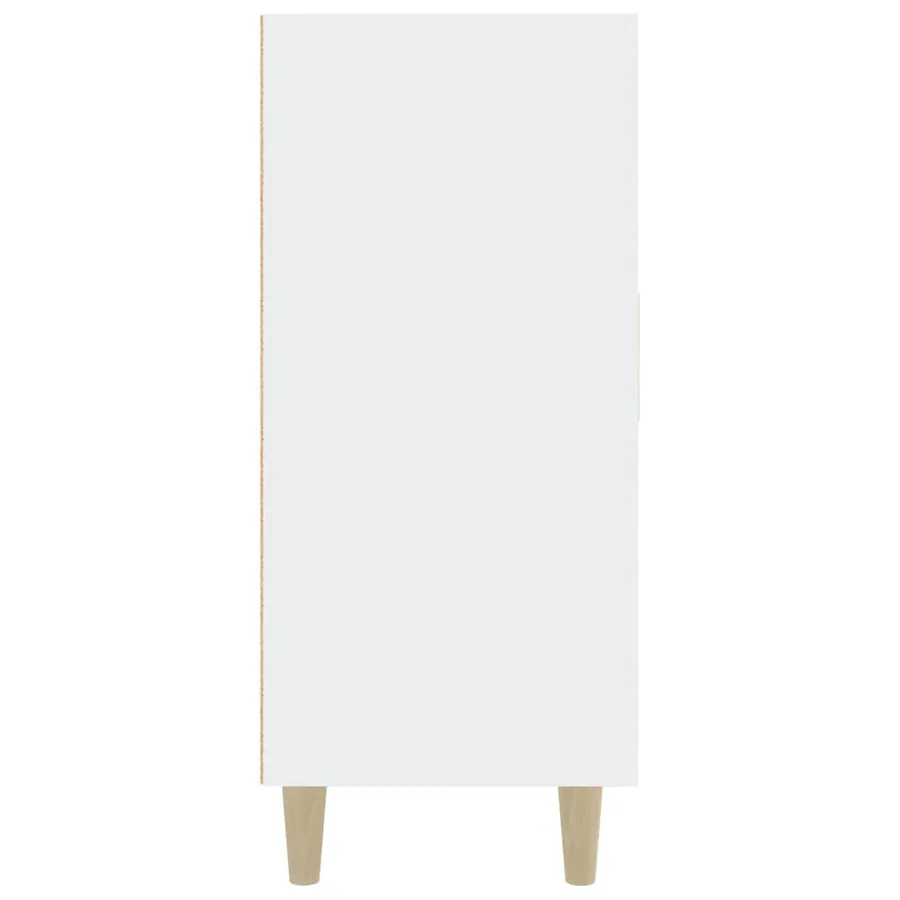 Buffet blanc 90x34x80 cm bois d'ingénierie - 5