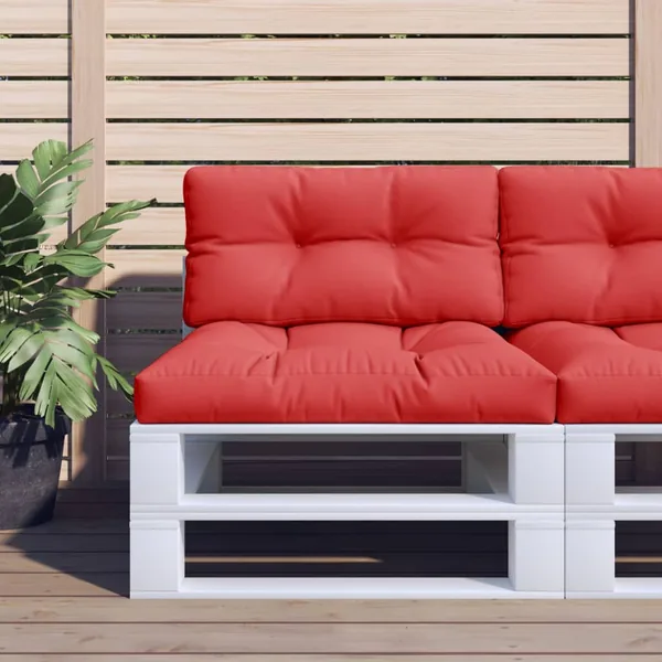 Coussin de palette rouge 70x40x12 cm tissu