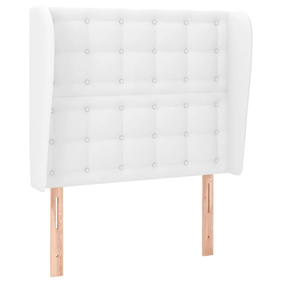 Tête de lit avec oreilles Blanc 83x23x118/128 cm Similicuir - 2