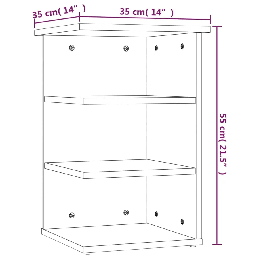Armoire latérale Noir 35x35x55 cm Aggloméré - 8