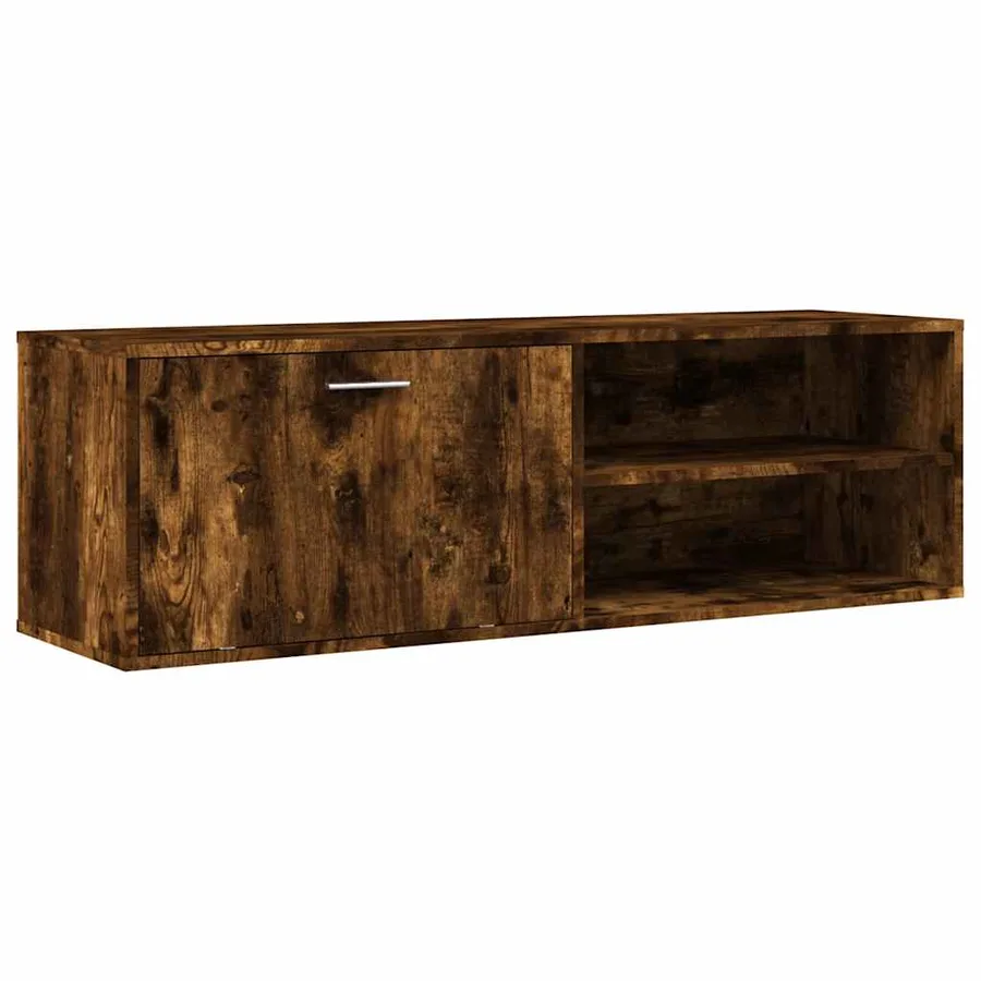 Meuble TV chêne fumé 120x34x37 cm bois d'ingénierie - 2