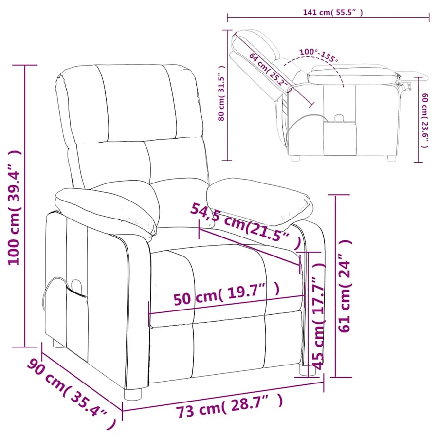 Fauteuil de massage Rouge bordeaux Tissu - 11