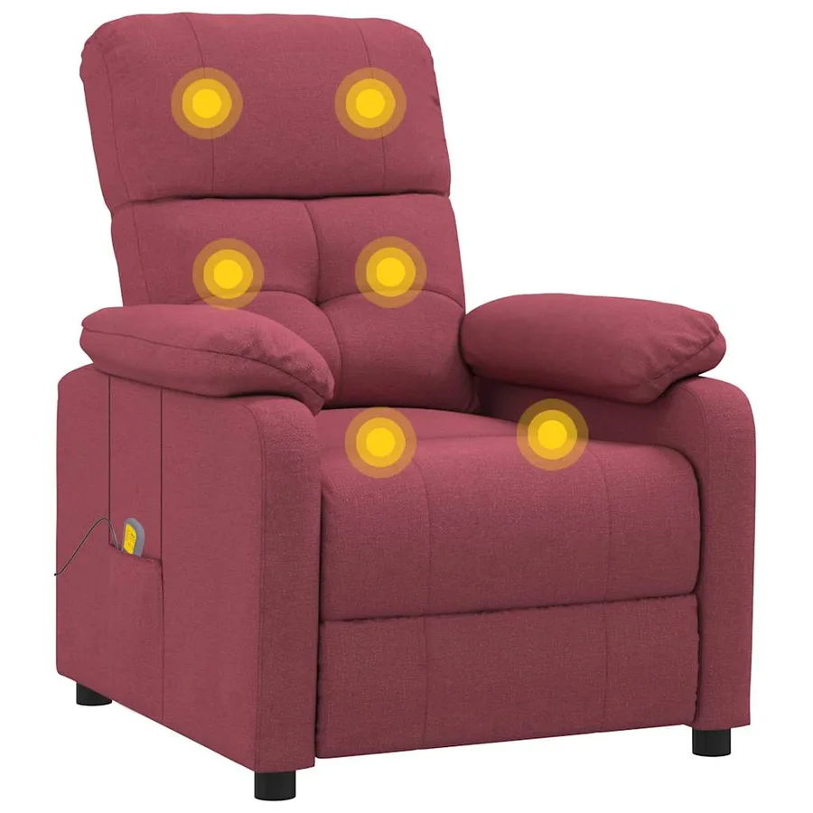 Fauteuil de massage Rouge bordeaux Tissu - 7