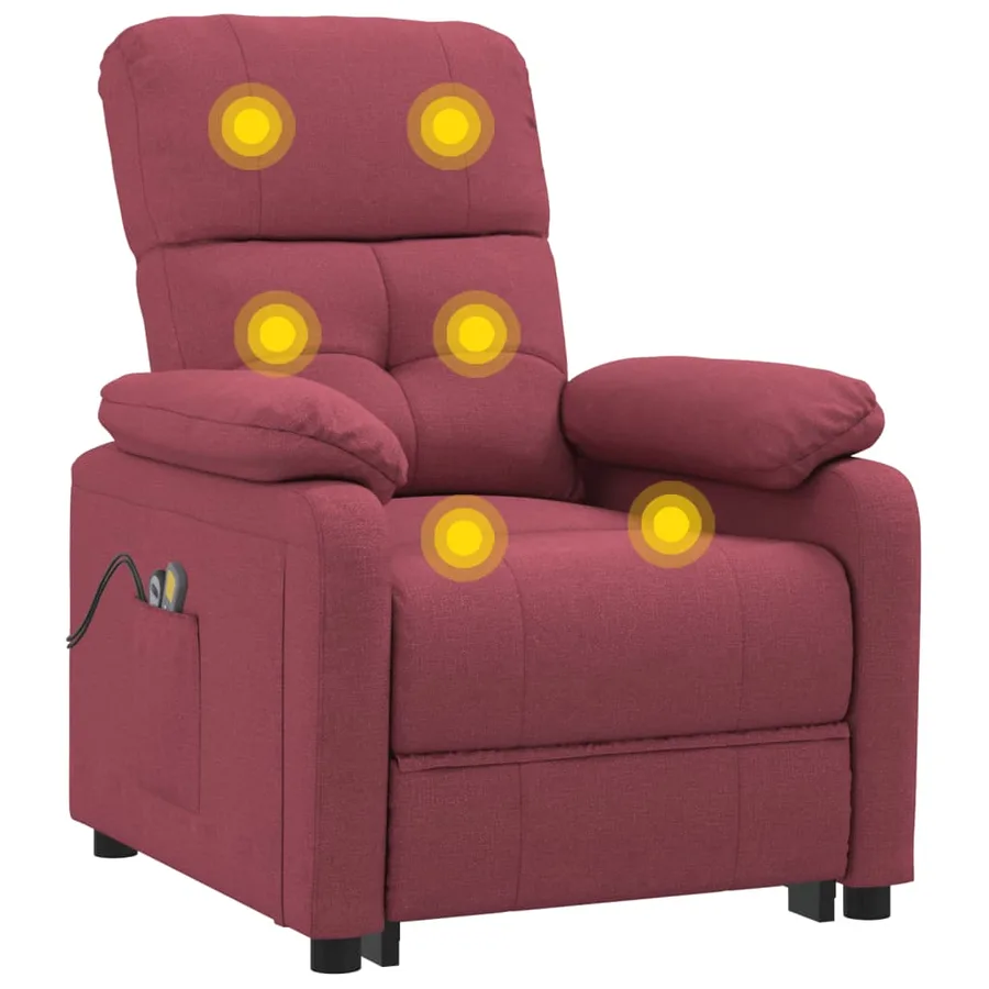 Fauteuil électrique de massage Bordeaux Tissu - 7