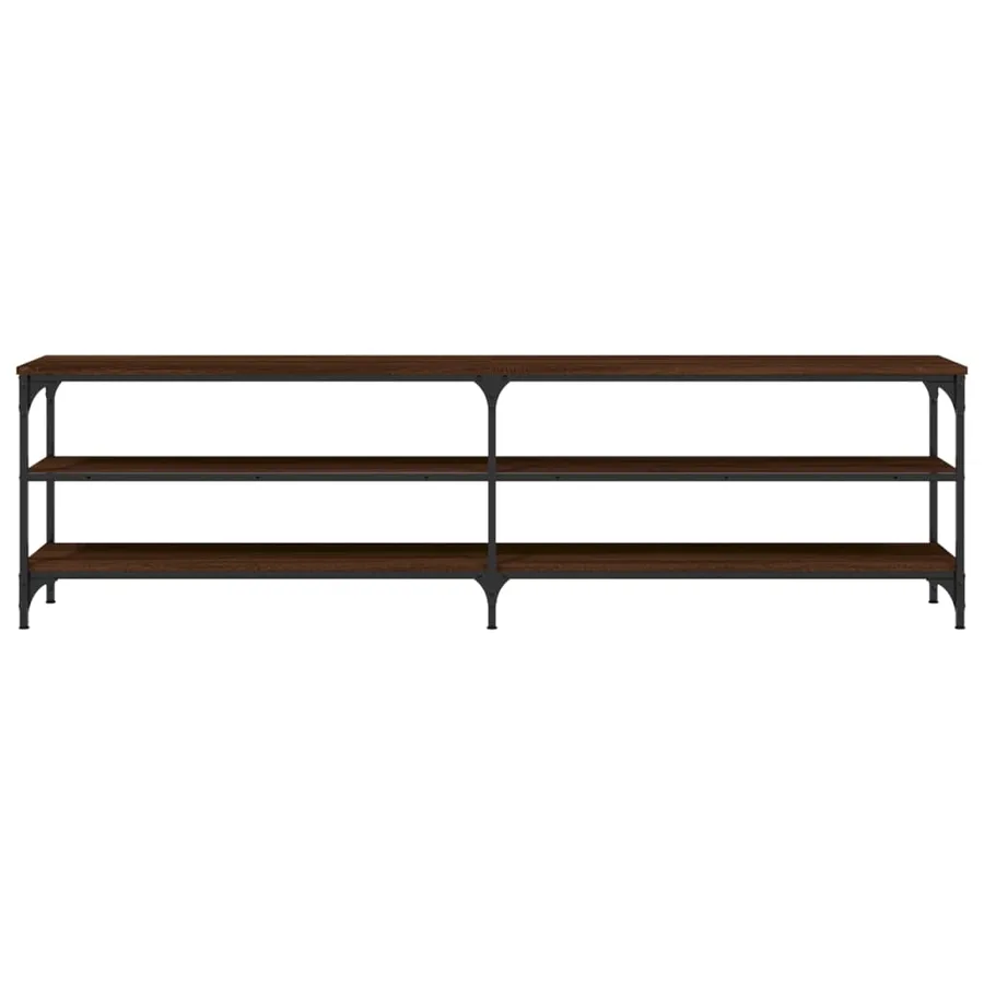 Meuble TV chêne marron 180x30x50 cm bois d'ingénierie et métal - 5