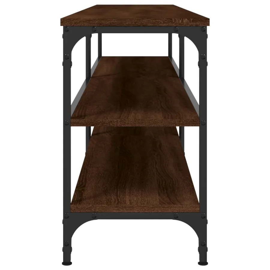 Meuble TV chêne marron 180x30x50 cm bois d'ingénierie et métal - 6
