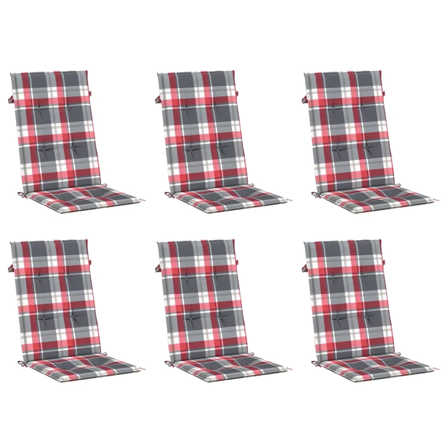 Coussins de chaise de jardin à dossier haut lot de 6 120x50x3cm - 3