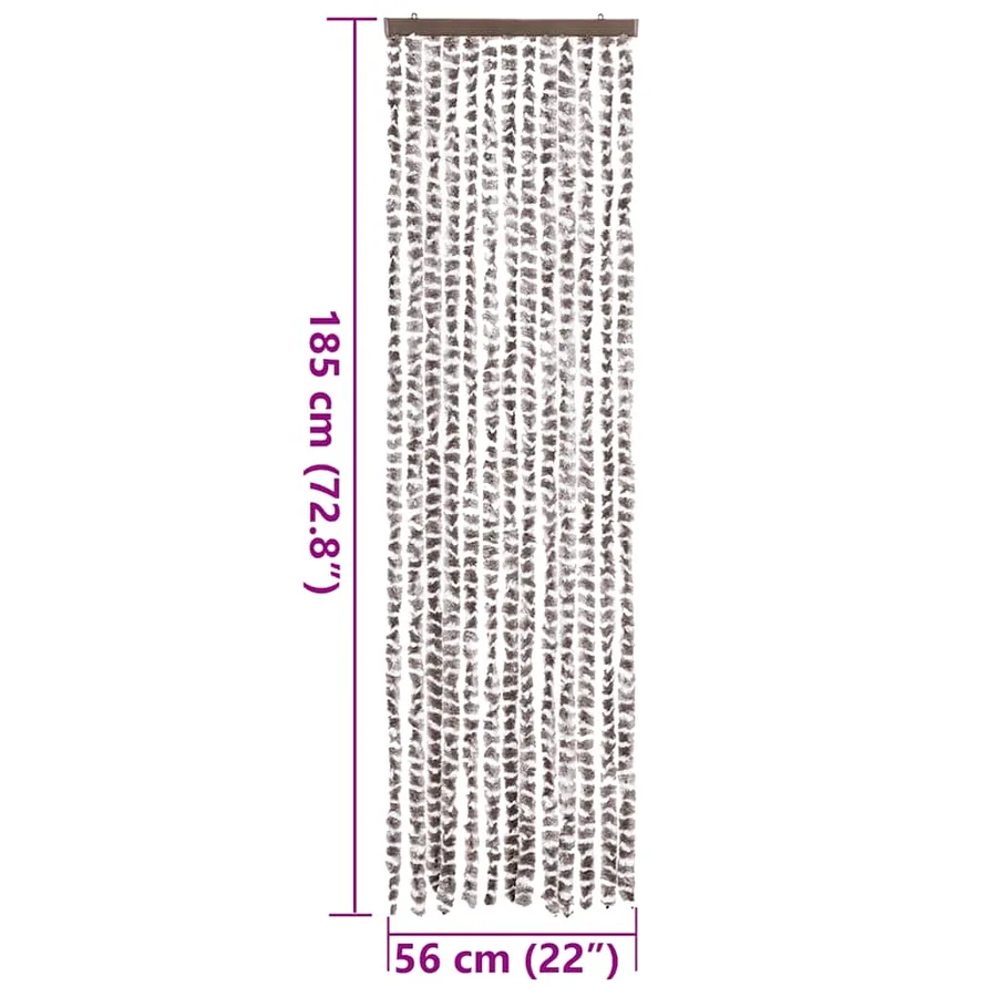 Moustiquaire Taupe et blanc 56x185 cm Chenille - 7