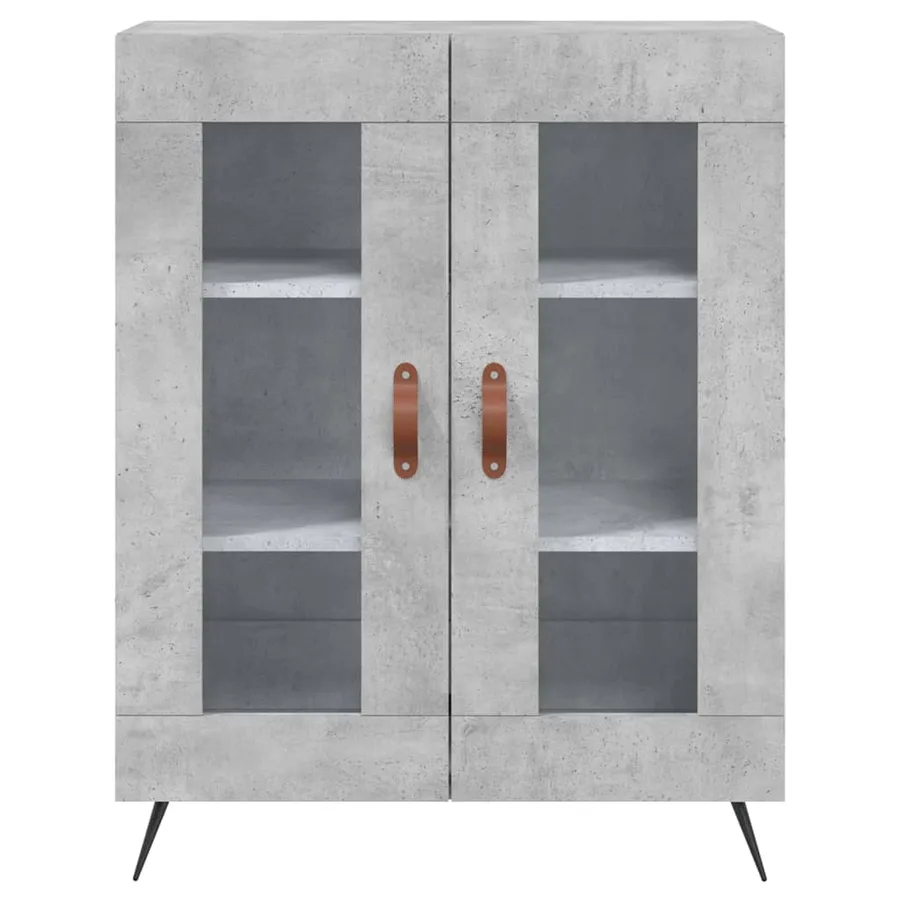Buffet haut Gris béton 69,5x34x180 cm Bois d'ingénierie - 8