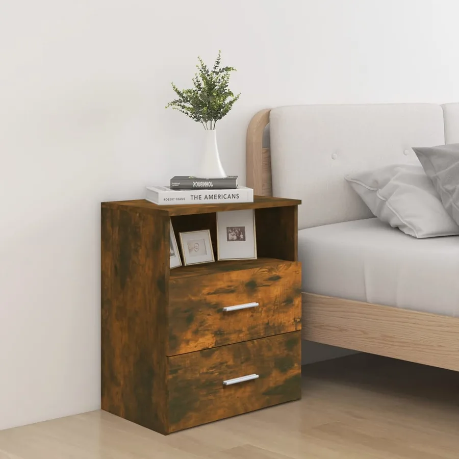 Tables de chevet 2 pcs Chêne fumé 50x32x60 cm - 3