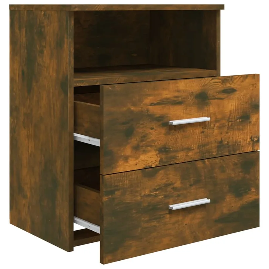 Tables de chevet 2 pcs Chêne fumé 50x32x60 cm - 7