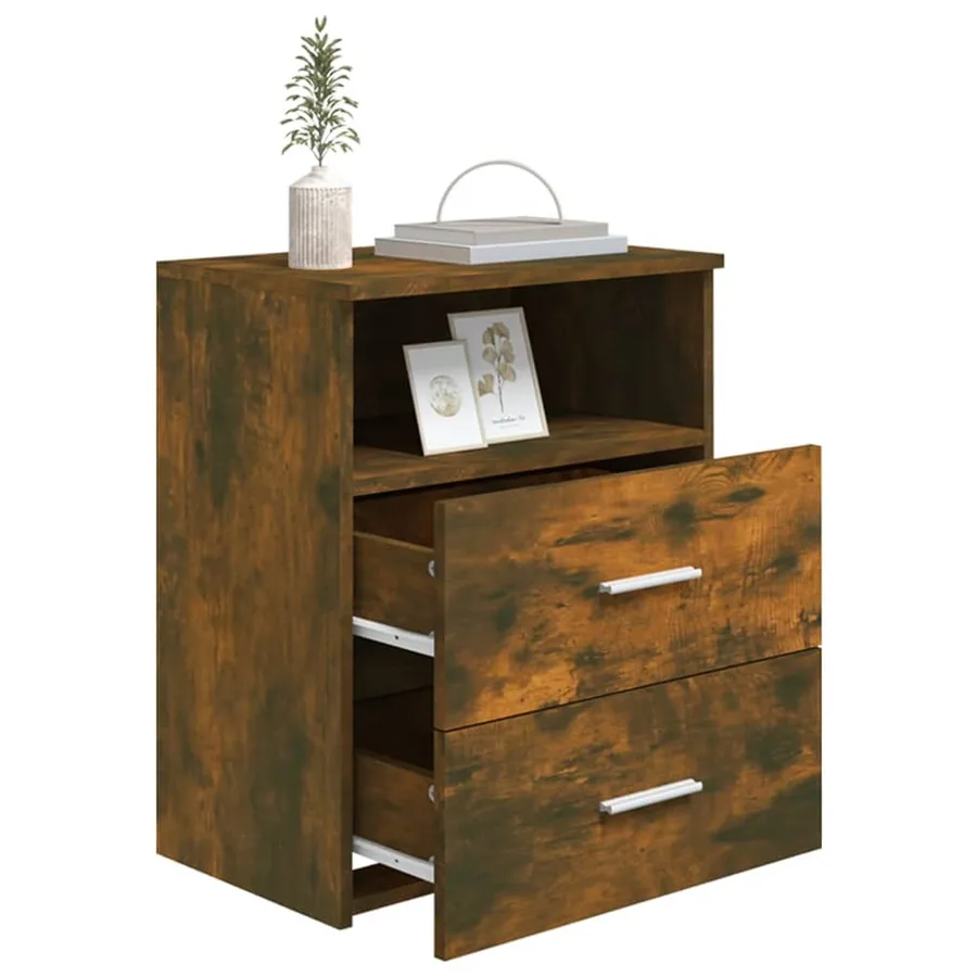 Tables de chevet 2 pcs Chêne fumé 50x32x60 cm - 9