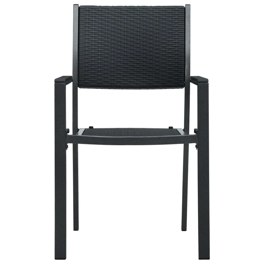 Chaises de jardin lot de 2 Noir Plastique Aspect de rotin - 3