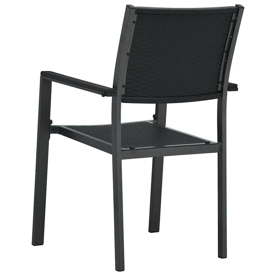 Chaises de jardin lot de 2 Noir Plastique Aspect de rotin - 5