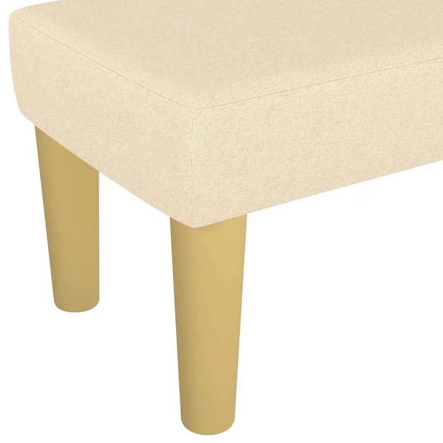 Banc Crème 100x30x30 cm Tissu - 5