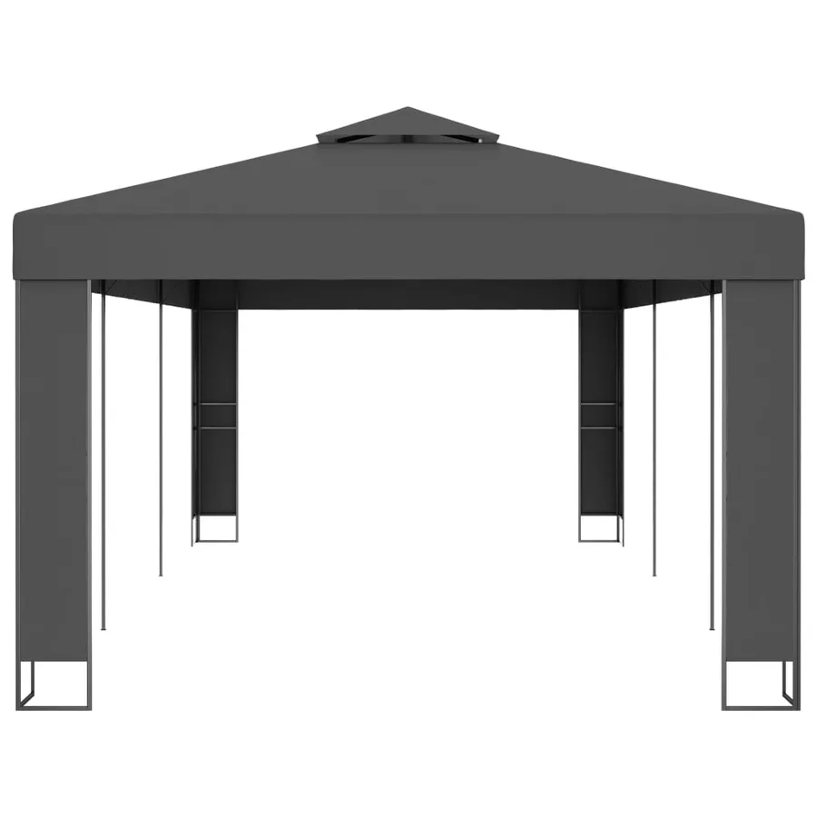 Tonnelle avec toit double 3x6 m Anthracite - 3