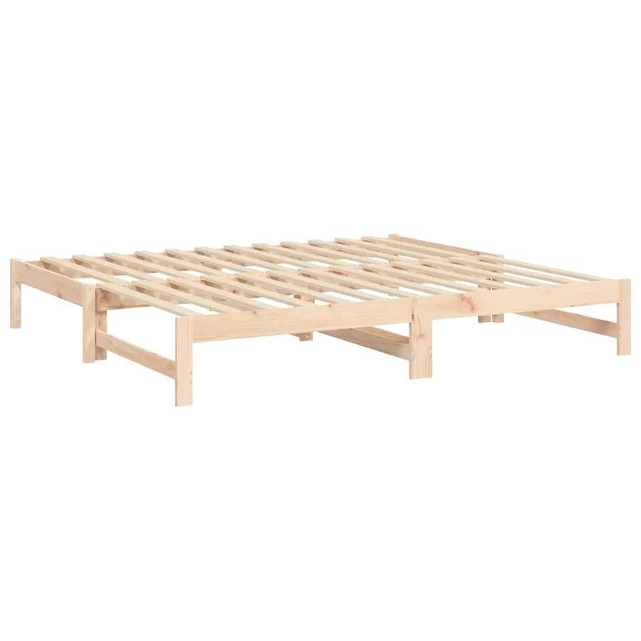 Lit coulissant sans matelas 2x(90x190) cm Bois de pin massif - 7