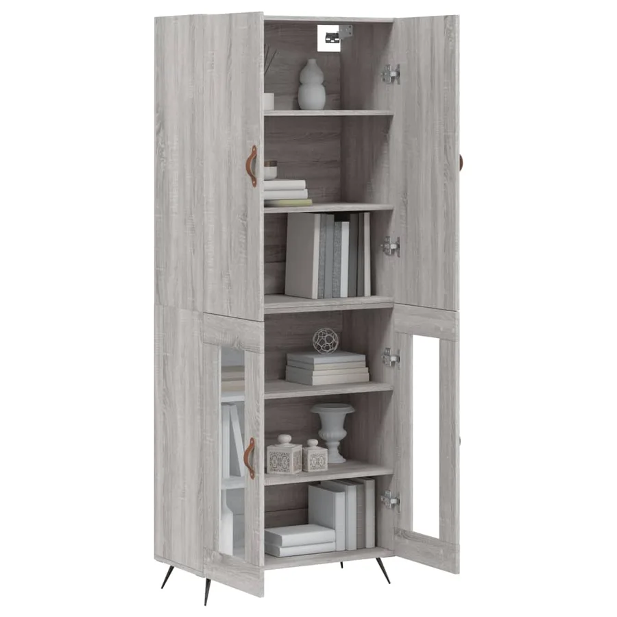 Buffet haut Sonoma gris 69,5x34x180 cm Bois d'ingénierie - 11