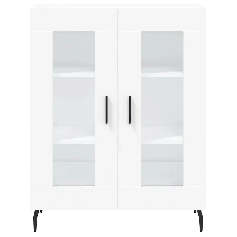 Buffet haut Blanc 69,5x34x180 cm Bois d'ingénierie - 8