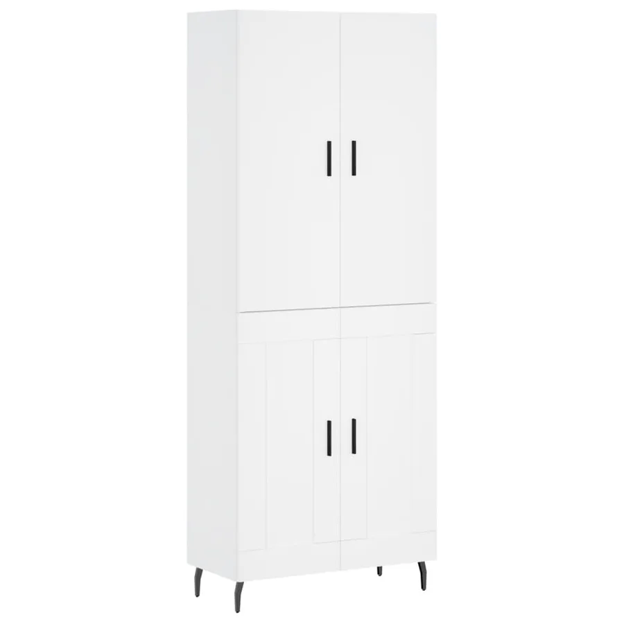 Buffet haut Blanc 69,5x34x180 cm Bois d'ingénierie - 2