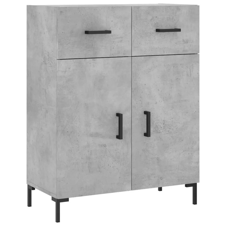 Buffet haut Gris béton 69,5x34x180 cm Bois d'ingénierie - 7